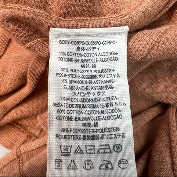 We The Free People Ribbed Button Henley Top Rust Tan Size Small Tshirt Cotton - Picture 9 of 9